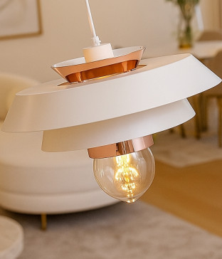 6765-1D 1등 펜던트조명 P/D 화이트+로즈골드