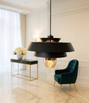 6765-1D 1등 펜던트조명 P/D 블랙+로즈골드